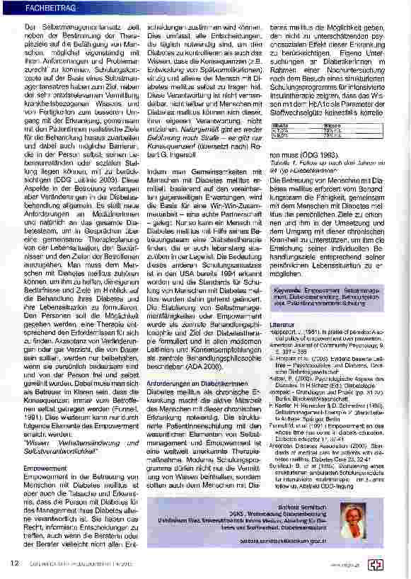 Vorschauseite 2: Empowerment und Selbstmanagement orientierte Schulung in der Betreuung von Menschen mit Diabetes mellitus
