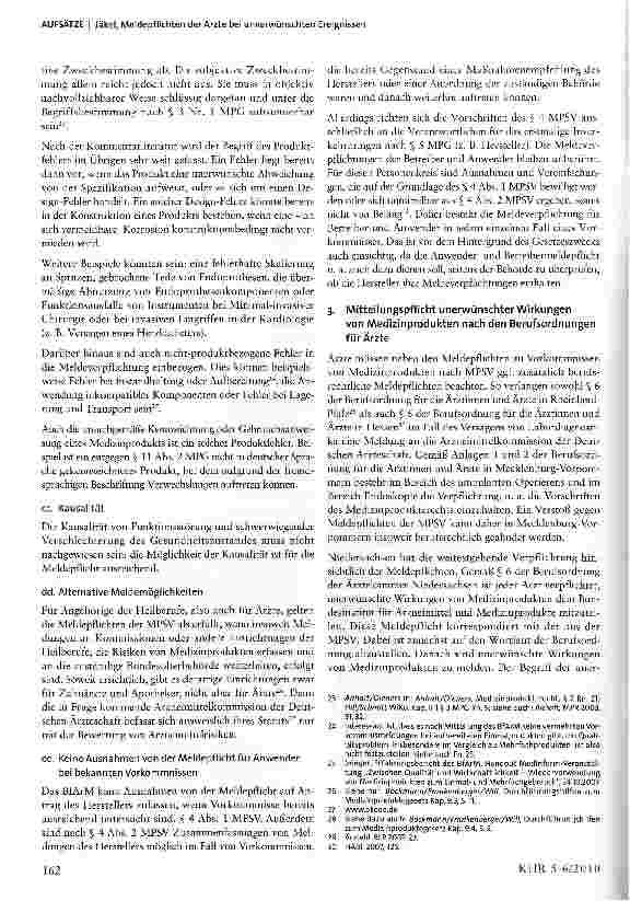 Vorschauseite 4: Meldepflichten der Ärzte bei unverwünschten Ereignissen (Vorkommnissen) mit Medizinprodukten