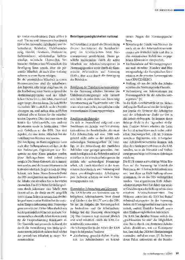 Vorschauseite 2: Normung als Instrument der Prävention