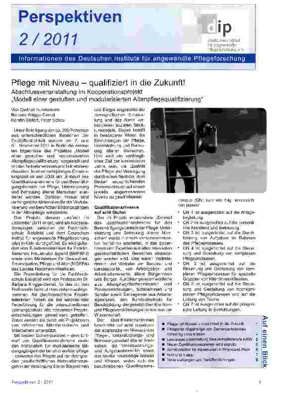 Vorschauseite 1: Pflege mit Niveau - qualifiziert in die Zukunft!
