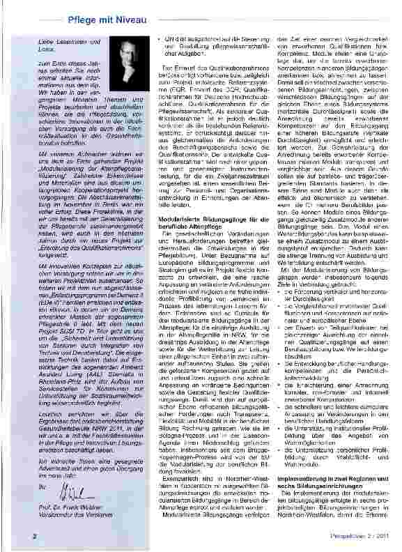 Vorschauseite 2: Pflege mit Niveau - qualifiziert in die Zukunft!