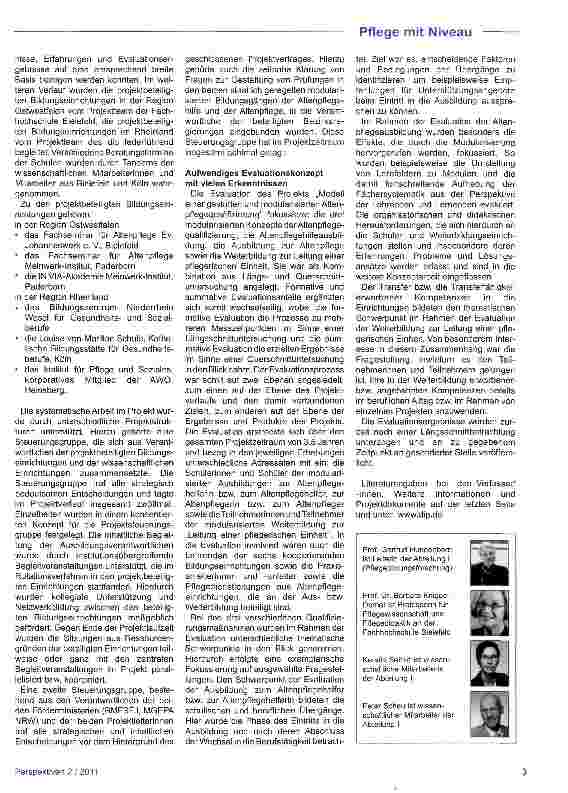 Vorschauseite 3: Pflege mit Niveau - qualifiziert in die Zukunft!