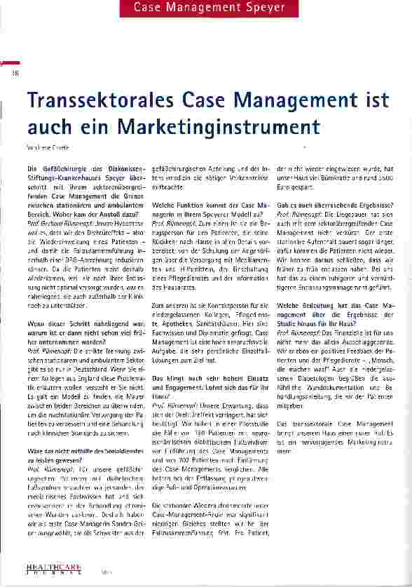Vorschauseite 1: Transsektorales Case Management ist auch ein Marketinginstrument