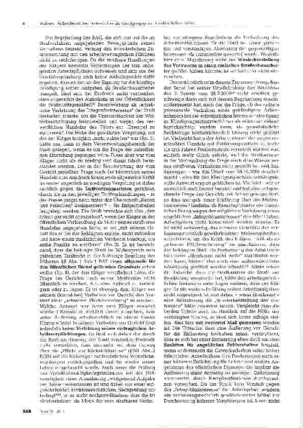 Vorschauseite 5: Außerdienstliches Fehlverhalten als Kündigungsgrund im öffentlichen Dienst