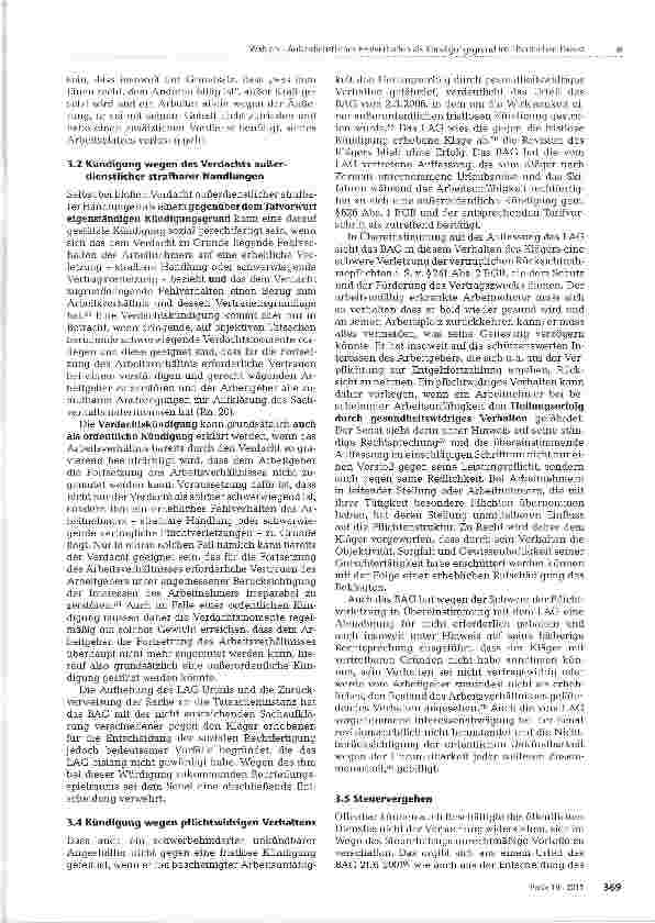 Vorschauseite 6: Außerdienstliches Fehlverhalten als Kündigungsgrund im öffentlichen Dienst