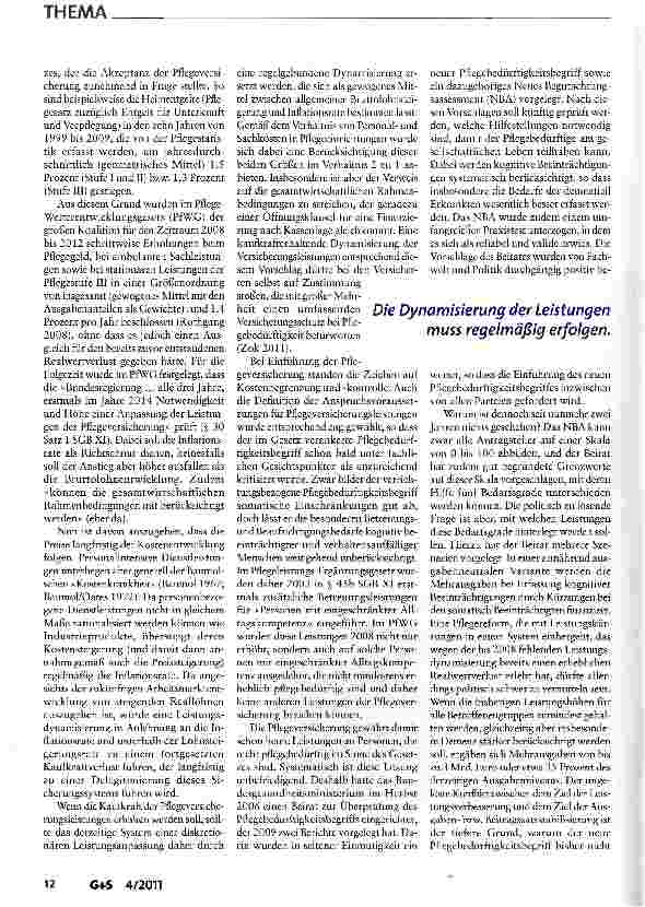 Vorschauseite 4: Substanziell und solidarisch -Zur Zukunft der Pflegeversicherung