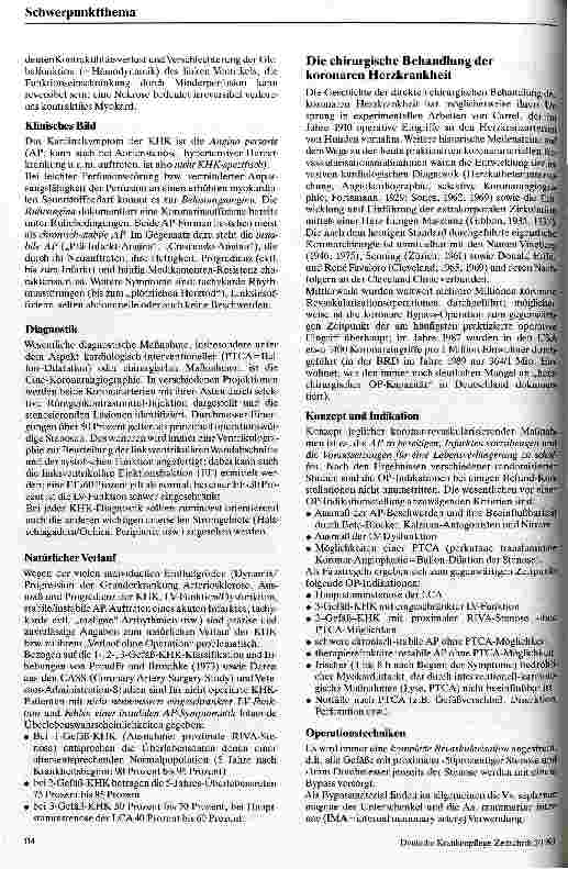 Vorschauseite 2: Koronararterielle Bypass-Operationen Die chirurgische Behandlung der koronalen Herzkrankheit