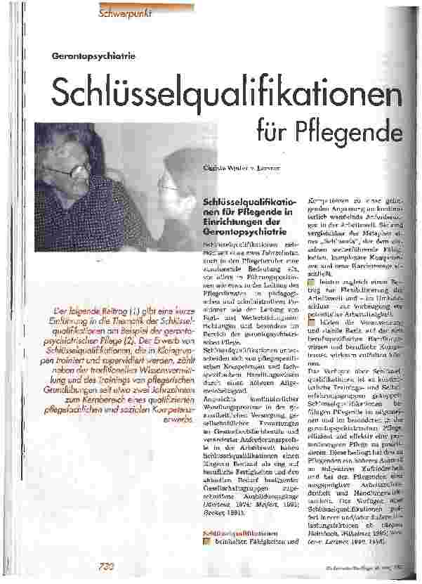Vorschauseite 1: Schlüsselqualifikationen für Pflegende