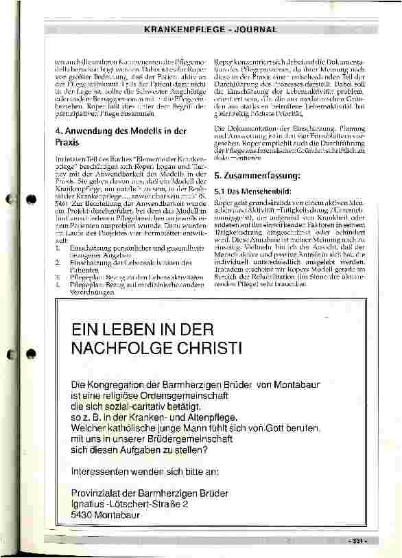 Vorschauseite 4: Die Elemente der Krankenpflege - Ein Modell für die Pflege in der Rehabilitation von Nancy Roper