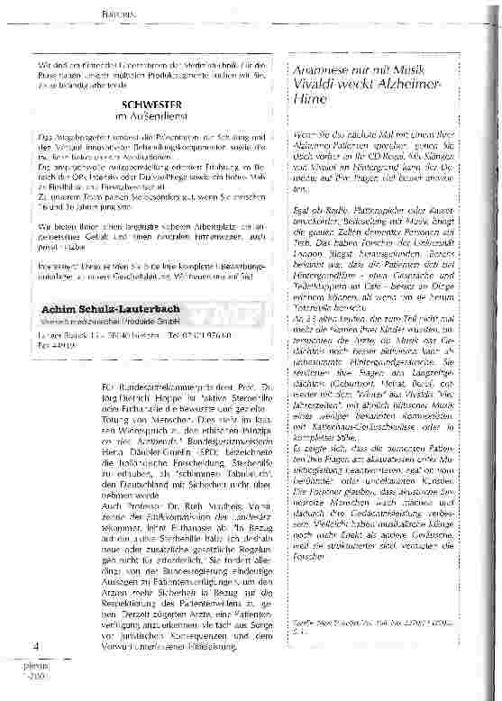 Vorschauseite 2: Klares Nein zur aktiven Sterbehilfe