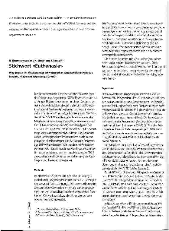 Vorschauseite 1: Stichwort Euthanasie