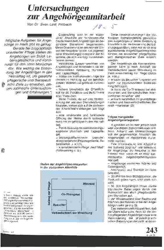 Vorschauseite 1: Untersuchungen zur Angehörigenmitarbeit