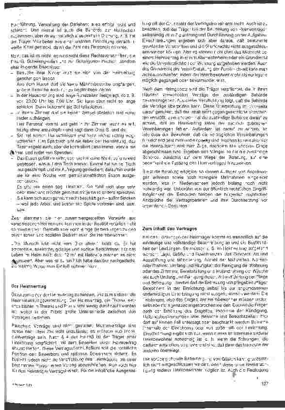 Vorschauseite 2: Heimvertrag, Hiemarbeit und andere Probleme