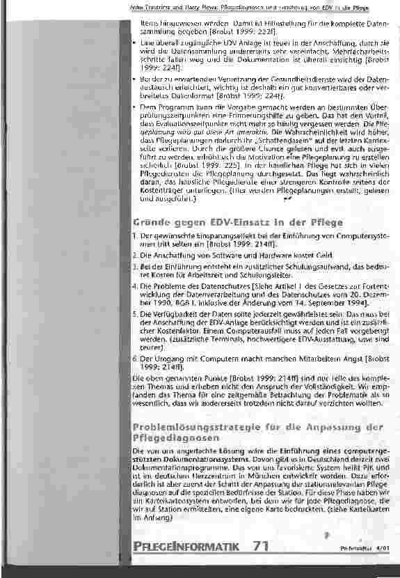 Vorschauseite 4: Pflegediagnosen und Einführung von EDV in die Pflege