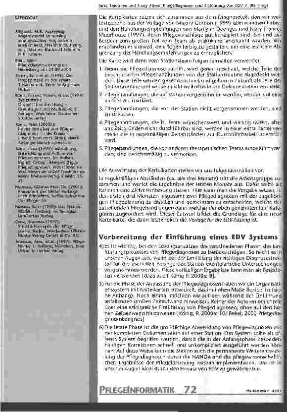 Vorschauseite 5: Pflegediagnosen und Einführung von EDV in die Pflege
