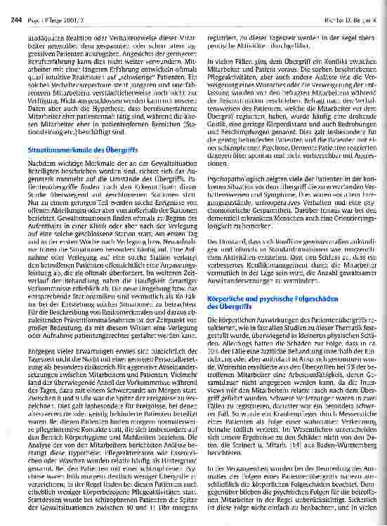 Vorschauseite 3: Gewaltsituationen in der psychiatrischen Pflege Zusammenfassende Ergebnisse einer Studie