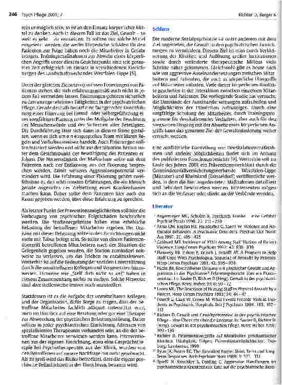 Vorschauseite 5: Gewaltsituationen in der psychiatrischen Pflege Zusammenfassende Ergebnisse einer Studie