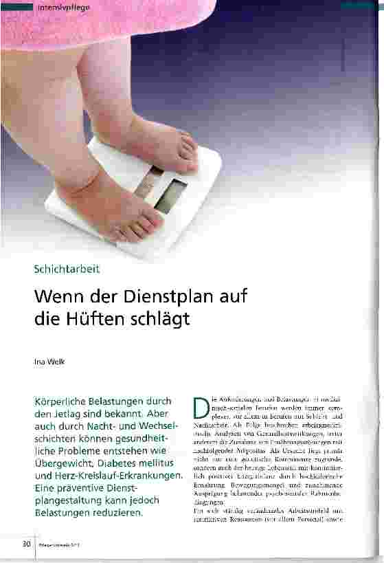 Vorschauseite 1: Wenn der Dienstplan auf die Hüften schlägt