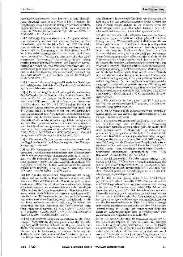 Vorschauseite 2: Kleine dynamische Bezugnahrneklausel - Tarifsukzession - ergänzende Vertragsauslegung -negative Koalitionsfreiheit BGB §§133, 157; TV-L §20; TVÜ-Länder §6; Tarifvertrag über Einma…