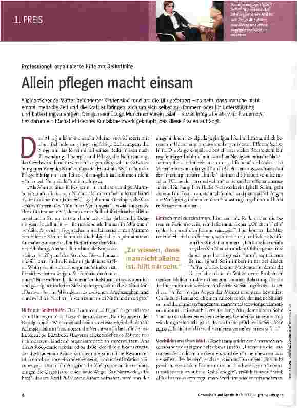 Vorschauseite 1: Allein pflegen macht einsam