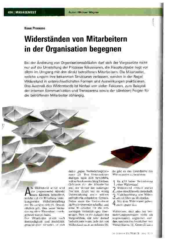 Vorschauseite 1: Widerständen von Mitarbeitern in der Organisation begegnen
