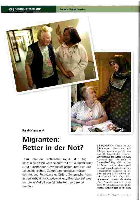 Vorschauseite 1: Migranten: Retter in der Not?