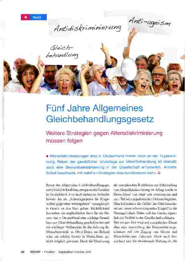 Vorschauseite 1: Fünf Jahre Allgemeines Gleichbehandlungsgesetz