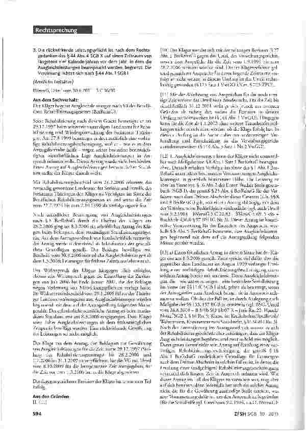 Vorschauseite 2: Ausgleichsleistungen nach §8 BerRehaG; Beratungsfehler der Rehabilitierungsbehörde; rückwirkende Leistungspflicht; Sozialrechtlicher Herstellungsanspruch; VerzinsungBerRehaG §§ 8…