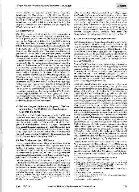 Vorschauseite 3: Aktuelle Entwicklungen im deutschen Urlaubsrecht