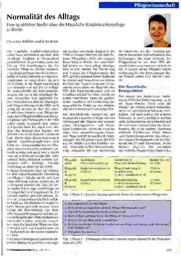 Vorschauseite 1: Normalität des Alltags Eine qualitative Studie über die Häusliche Kinderkrankenpflege in Berlin