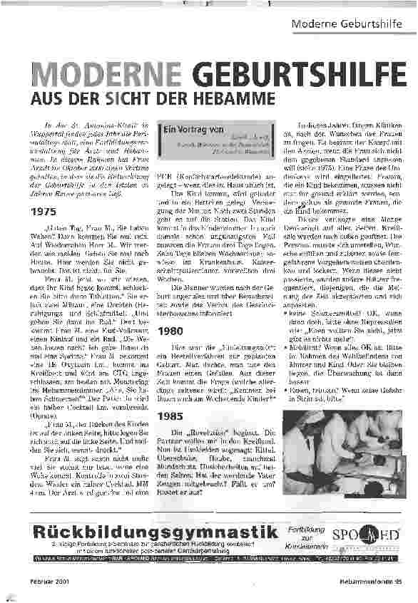 Vorschauseite 1: MODERNE GEBURTSHILFEAUS DER SICHT DER HEBAMME