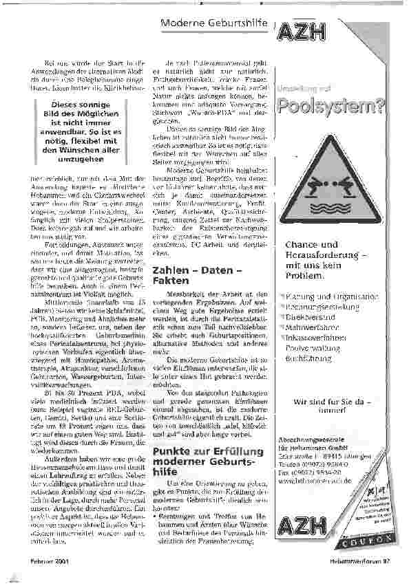 Vorschauseite 3: MODERNE GEBURTSHILFEAUS DER SICHT DER HEBAMME