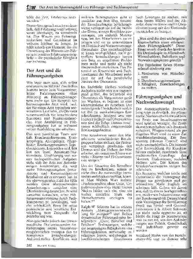 Vorschauseite 2: Der Arzt im Spannungsfeld von Führungsund Fachkompetenz
