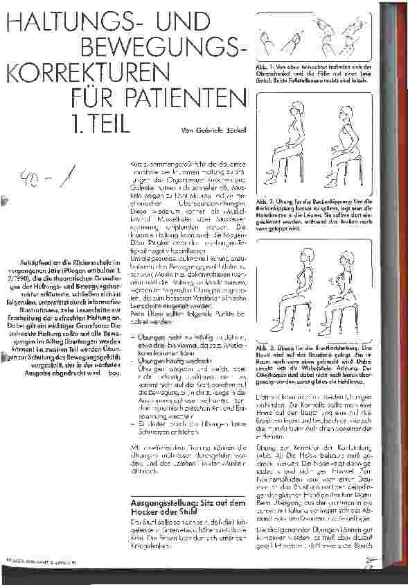 Vorschauseite 1: Haltungsund Bewegungskorrekturen für Patienten - Teil 1