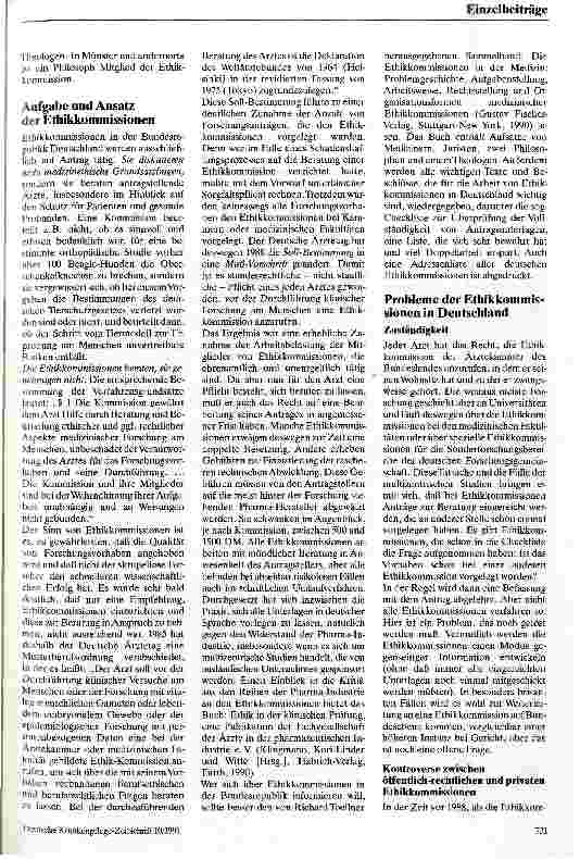 Vorschauseite 3: Ethikkommissionen in der BRD