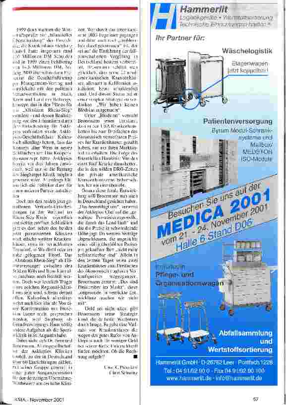 Vorschauseite 2: Kampf um den Rhein-Sieg-Kreis Fresenius/Asklepios: Direkte Konfrontation