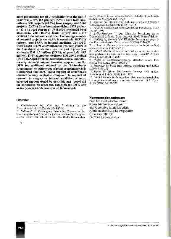 Vorschauseite 5: Anästhesie und Deutsche Forschungsgemeinschaft