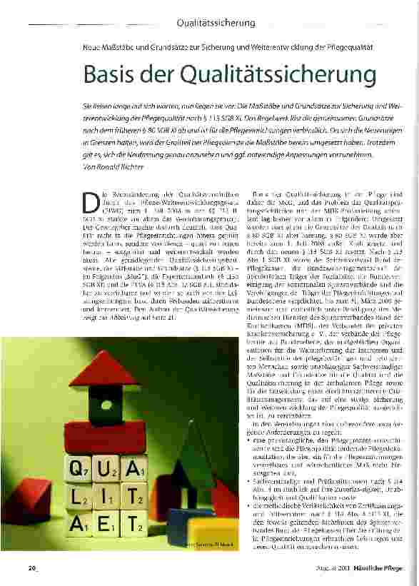 Vorschauseite 1: Basis der Qualitätssicherung
