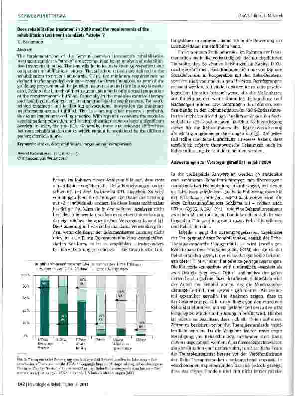 Vorschauseite 2: Inwieweit entspricht die aktuelle rehabilitative Versorgung den Reha-Therapiestandards Schlaganfall?