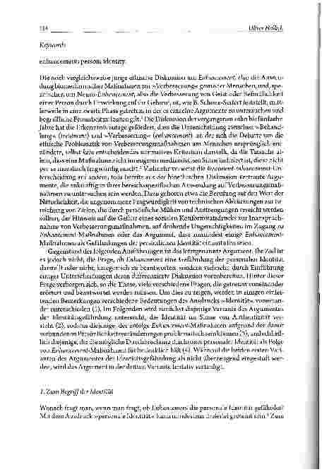 Vorschauseite 2: Gefährdet Enhancement die Identität der Person?