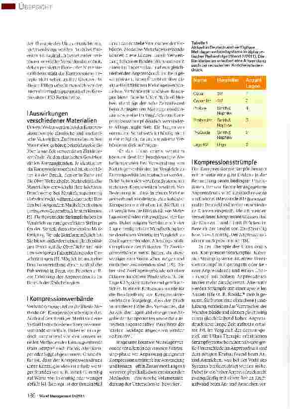 Vorschauseite 2: Aktuelle Studienlage/Evidenz der Kompressionstherapie des Ulcus cruris venosum