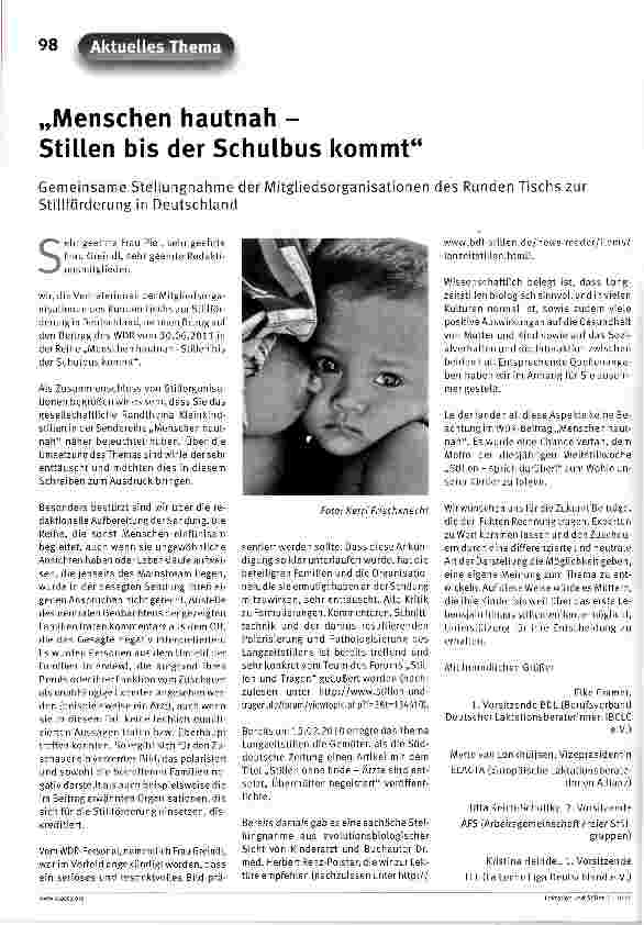 Vorschauseite 1: Menschen hautnah - Stillen bis der Schulbus kommt