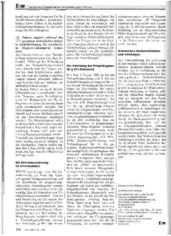 Vorschauseite 6: Im DRG-System schreibt der Arzt mit der Kodierung die RechnungDie Krankenhäuser haben kaum noch Zeit, ihre Dokumentation zu optimieren