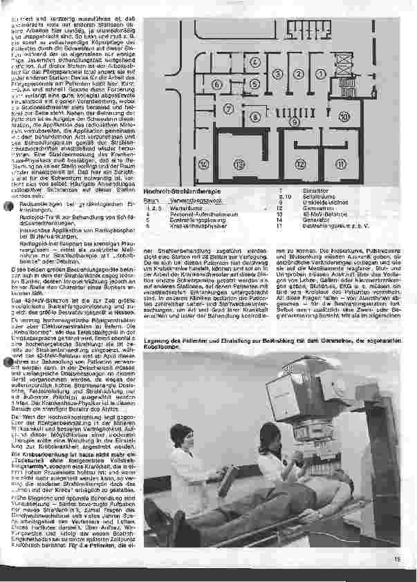 Vorschauseite 4: Aus dem Zentral-Röntgeninstitut mit Strahlenklinik des Stadtkrankenhauses Kassel Die jüngste Strahlenklinik in der BRD