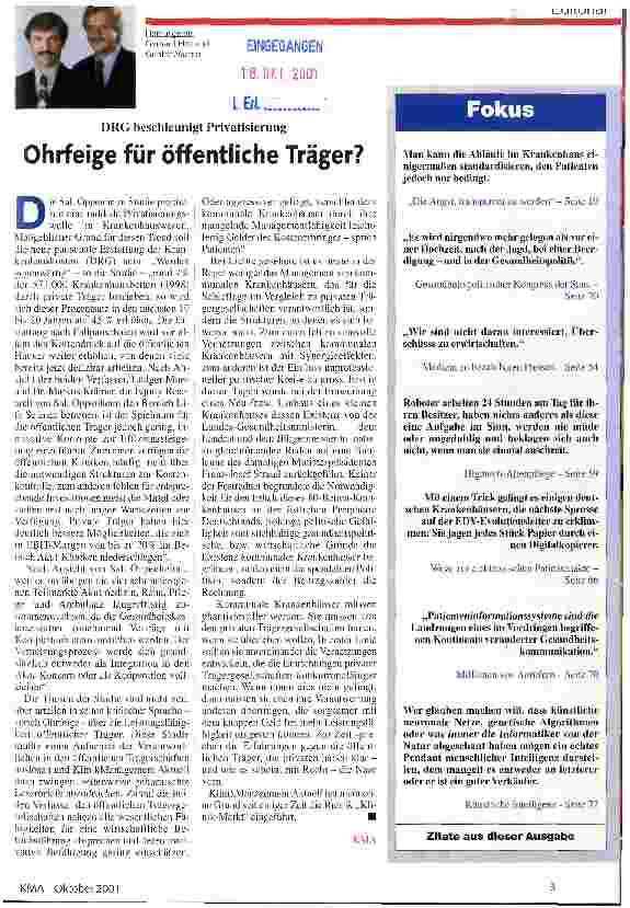 Vorschauseite 1: Ohrfeige für öffentliche Träger?