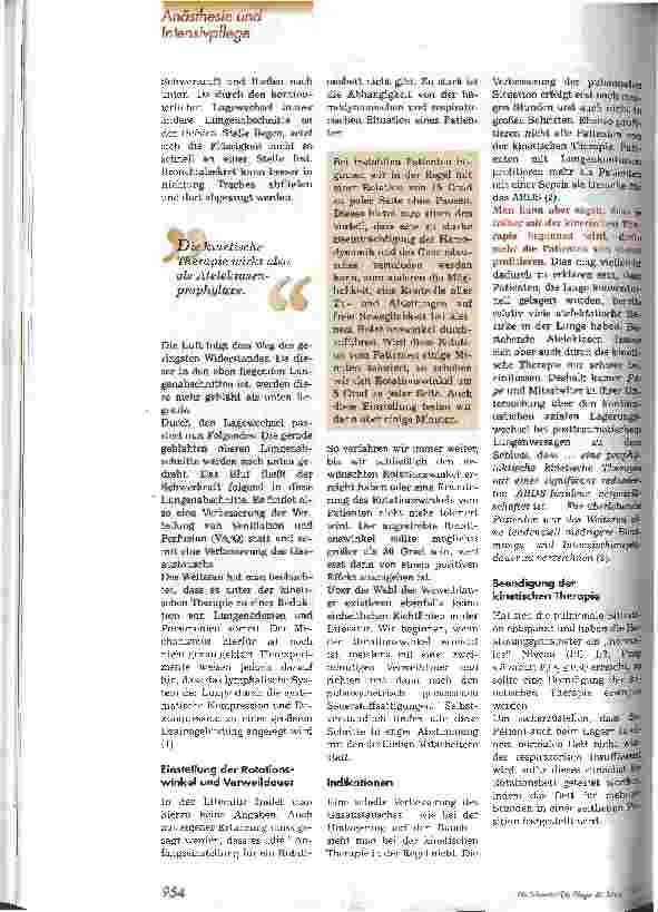 Vorschauseite 4: Pflegerischer Umgang mit ARDS-Patienten 2. Teil: Pflege der Patienten bei Bauchlagerung und kinetischer Therapie