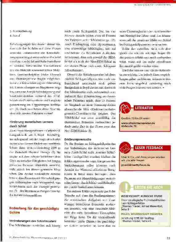 Vorschauseite 2: Schlafen für die Rehabilitation? Neue Erkenntnisse für die Behandlung von Schlaganfallpatienten