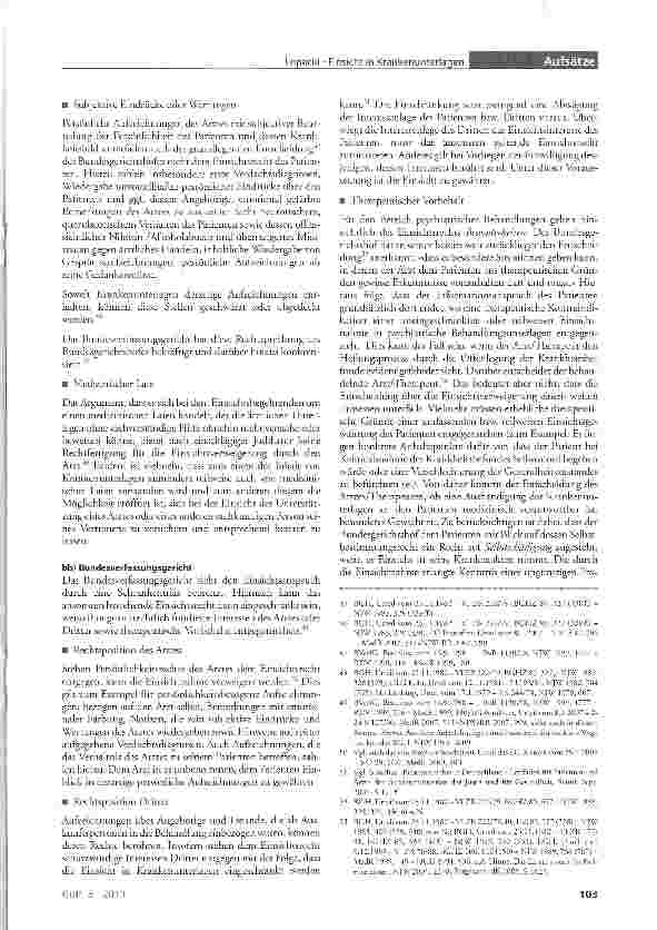 Vorschauseite 6: Das Selbstbestimmungsrecht im Kontext mit ärztlicher Dokumentationspflicht und Einsicht in Krankenunterlagen