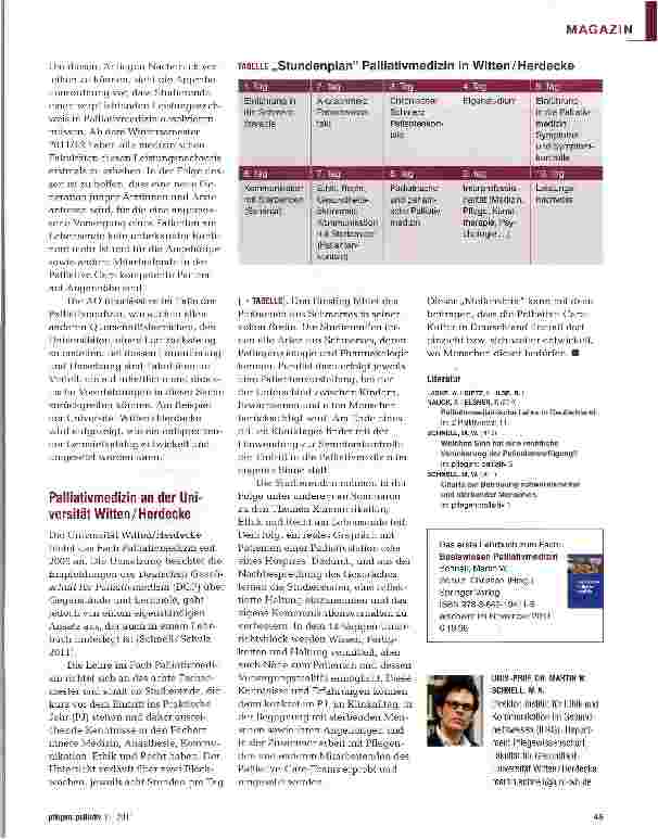 Vorschauseite 2: Palliativmedizin Pflichtfach für Studierende
