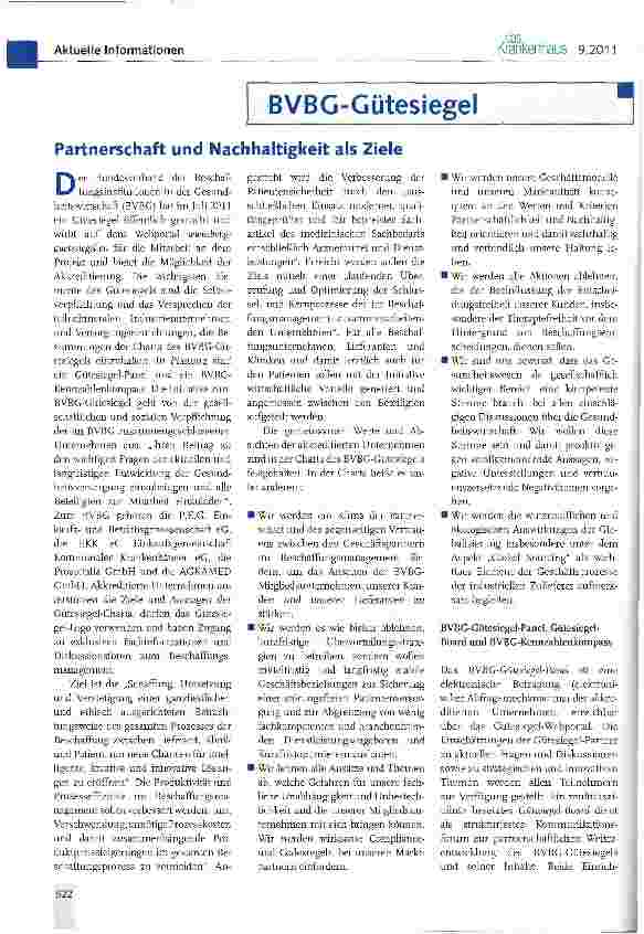 Vorschauseite 1: Partnerschaft und Nachhaltigkeit als Ziele